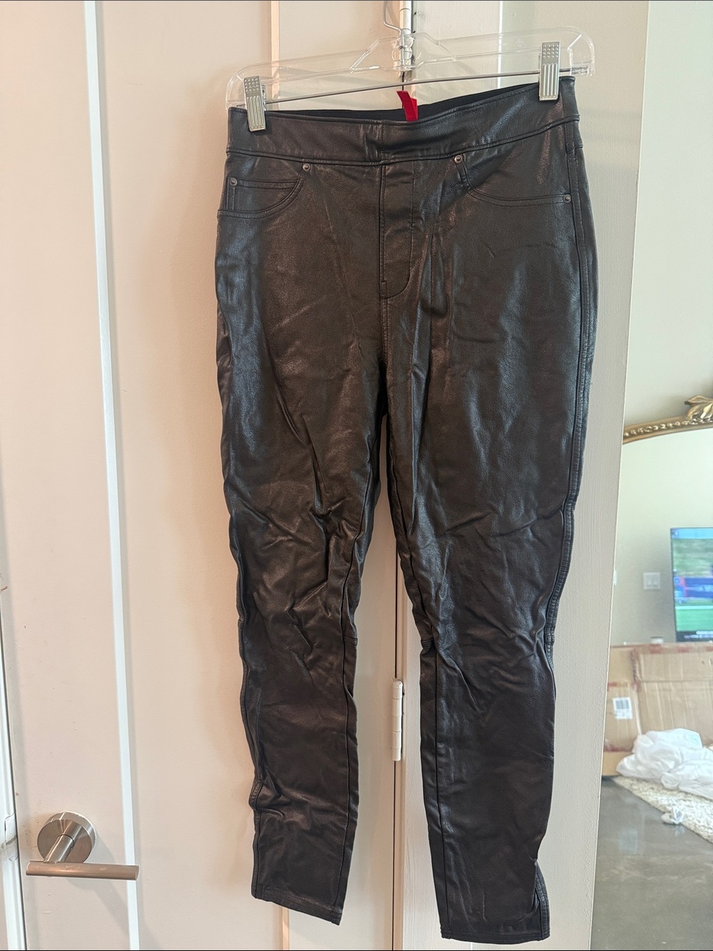 SPANX Black Faux Leather Skinny Pants